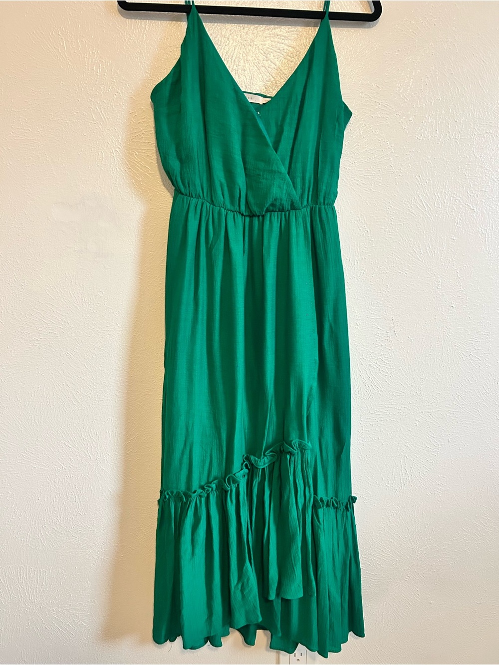 Lush Emerald Green Sleeveless Wrap-Style Maxi Dress